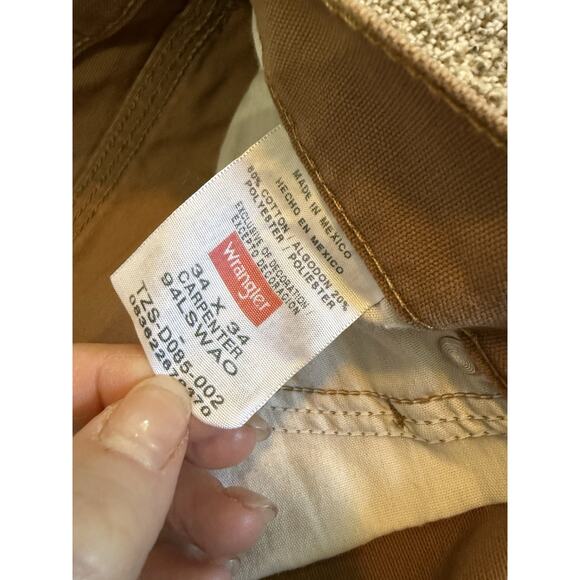 Wrangler Men's Tan Carpenter Pants. 34 X 34, Great Condition! - Picture 2 of 6